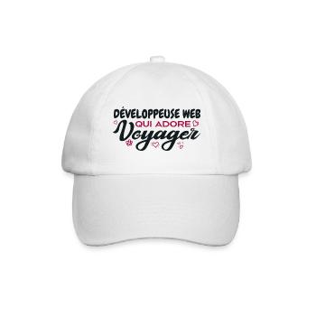 Webentwickler, Weltenbummler, Reisebegeisterter - Baseballkappe - Weiß/Weiß - Vorne