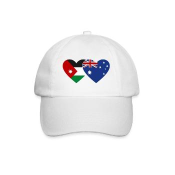 Jordanien Australien Flagge Herz - Baseballkappe - Weiß/Weiß - Vorne