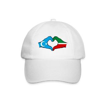 Uiguren Tatarstan Flagge Hände Herzform - Baseballkappe - Weiß/Weiß - Vorne