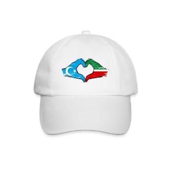 Uiguren Tatarstan Flagge Hände Herzform used - Baseballkappe - Weiß/Weiß - Vorne