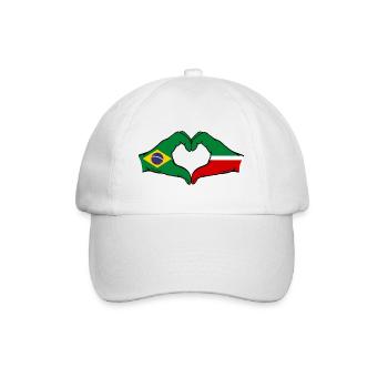 Brasilien Tatarstan Flagge Hände Herzform - Baseballkappe - Weiß/Weiß - Vorne