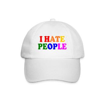 I hate people - Baseballkappe - Weiß/Weiß - Vorne