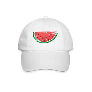 Wassermelone Design Scheibe used - Baseballkappe - Weiß/Weiß - Vorne
