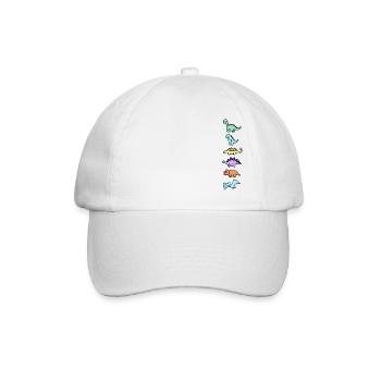 Süße Dinos - Baseballkappe - Weiß/Weiß - Vorne