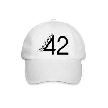 the answer is 42 - Baseballkappe - Weiß/Weiß - Vorne