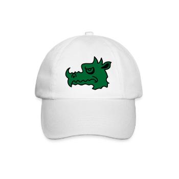 Böser Drachen - Baseballkappe - Weiß/Weiß - Vorne