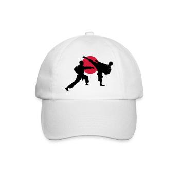 zwei Karatekämpfer - Baseballkappe - Weiß/Weiß - Vorne
