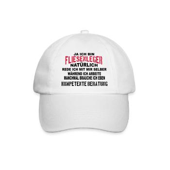 Fliesenleger Beratung - Baseballkappe - Weiß/Weiß - Vorne
