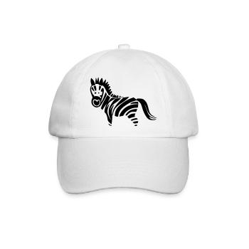 Zebra Design schwarz/ weiss - Baseballkappe - Weiß/Weiß - Vorne