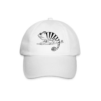 witziges Chamäleon Reptilien  - Baseballkappe - Weiß/Weiß - Vorne