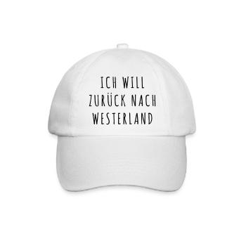 Ich will zurück nach Westerland - Baseballkappe - Weiß/Weiß - Vorne