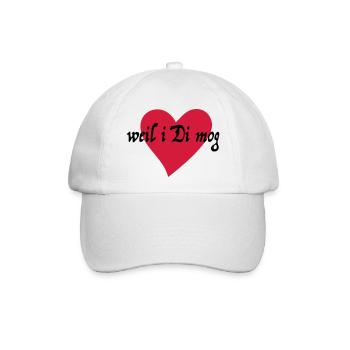 weil i Di mog -Herz - Baseballkappe - Weiß/Weiß - Vorne