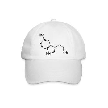 Serotonin Molekül - Baseballkappe - Weiß/Weiß - Vorne