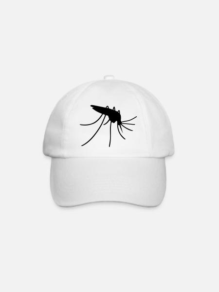 Mücke Moskito Mosquito Insekt Mückenstich - Baseballkappe - Weiß/Weiß