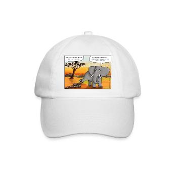 Elefant und Schlange - Baseballkappe - Weiß/Weiß - Vorne