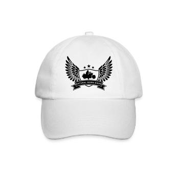 natural_born_biker_1 - Baseballkappe - Weiß/Weiß - Vorne