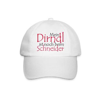 Mein Dirndl ist noch beim Schneider - Baseballkappe - Weiß/Weiß - Vorne