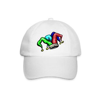 Gauklermütze Narrenkappe mit Glöckchen - Baseballkappe - Weiß/Weiß - Vorne