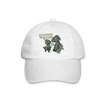 Lustiges Dinosaurierhemd - letztes Einhorn - - Baseballkappe - Weiß/Weiß - Vorne