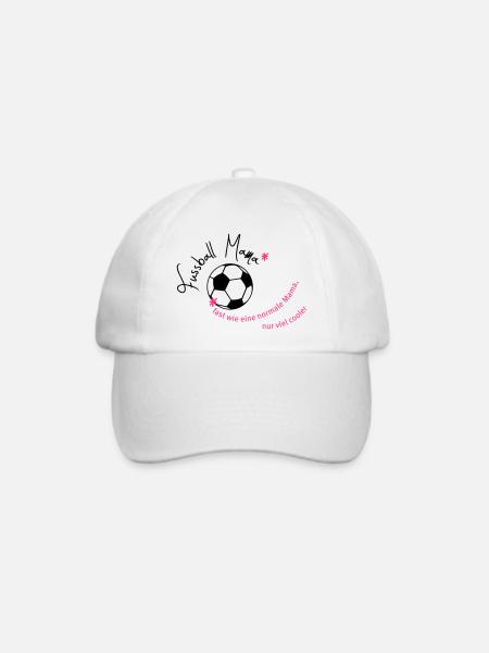 coole Fussballmama - Baseballkappe - Weiß/Weiß