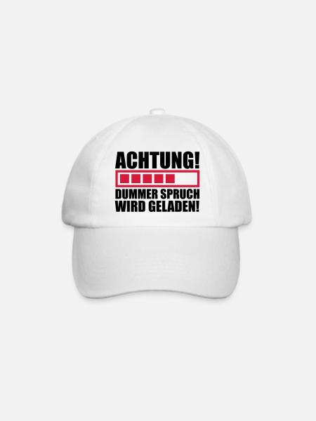 achtung_dummer_spruch_wird_geladen_f2 - Baseballkappe - Weiß/Weiß