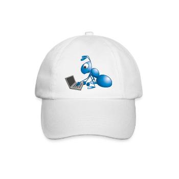 Ameise mit Laptop - Baseballkappe - Weiß/Weiß - Vorne