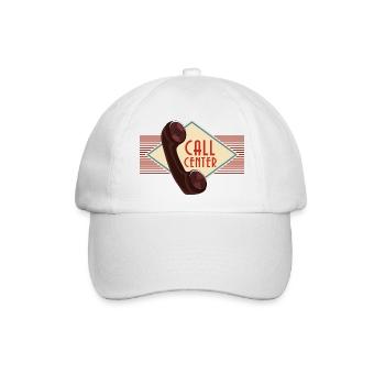 Call Center - Baseballkappe - Weiß/Weiß - Vorne