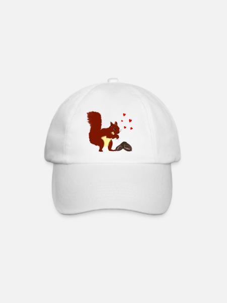 Eichhörnchen - Baseballkappe - Weiß/Weiß