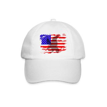US Flagge mit Adler Greifvogel - Baseballkappe - Weiß/Weiß - Vorne