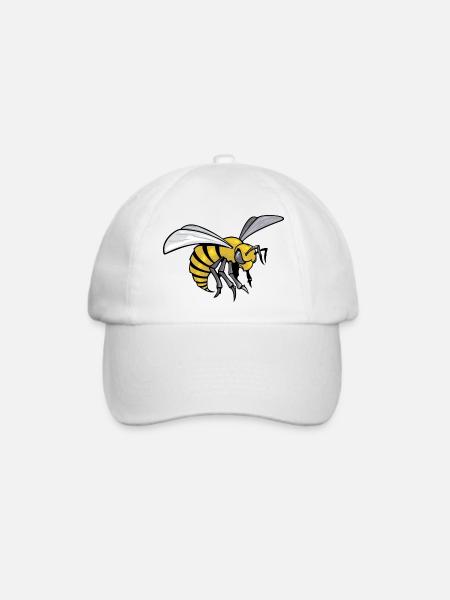 Gelbe Hornisse - American Football Hornets Team - Baseballkappe - Weiß/Weiß