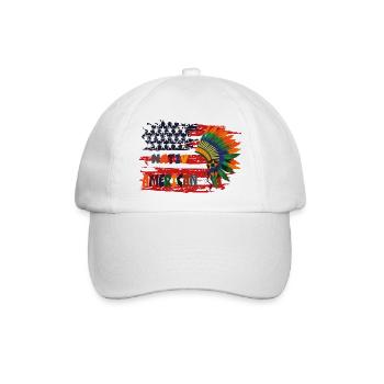 Indianer Nativ American - Baseballkappe - Weiß/Weiß - Vorne
