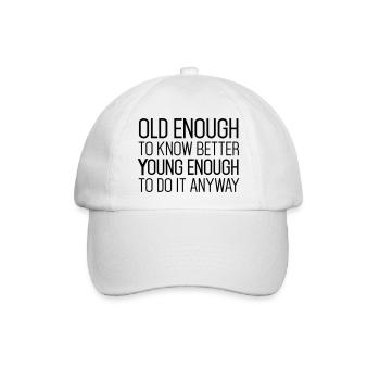 Best Birthday Shirt - Funny Quote - Baseballkappe - Weiß/Weiß - Vorne