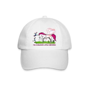 Delicate Unicorn - Zierliches Einhorn - Baseballkappe - Weiß/Weiß - Vorne