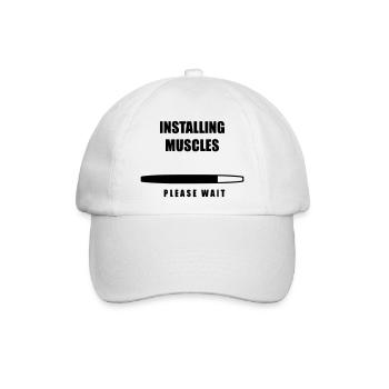 Fitnessstudio Gym Training Bodybuilding - Baseballkappe - Weiß/Weiß - Vorne