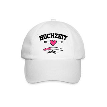 hochzeit loading herz - Baseballkappe - Weiß/Weiß - Vorne