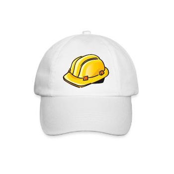 gelber Bauhelm | hard hat - Baseballkappe - Weiß/Weiß - Vorne