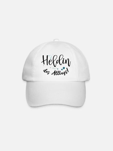 Spruch für Alltagsheldinnen: Heldin des Alltags - Baseballkappe - Weiß/Weiß