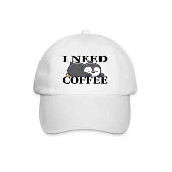 Lustige ich brauch Kaffee Lustige Geschenkidee - Baseballkappe - Weiß/Weiß - Vorne
