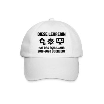Diese Lehrerin hat das Schuljahr 2020 überlebt - Baseballkappe - Weiß/Weiß - Vorne