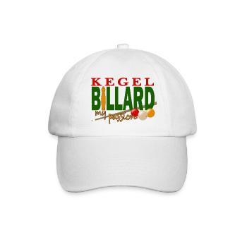 Kegel Billard my passion (mit Kegel) - Baseballkappe - Weiß/Weiß - Vorne