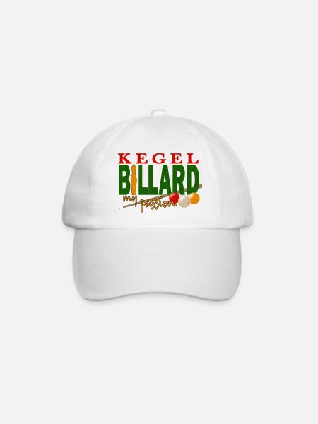 Kegel Billard my passion (mit Kegel) - Baseballkappe - Weiß/Weiß