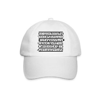Ägyptische Hieroglyphen - Baseballkappe - Weiß/Weiß - Vorne