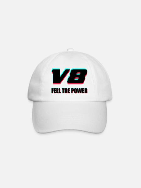 V8 - Baseballkappe - Weiß/Weiß