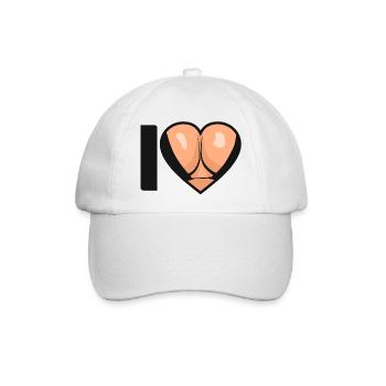 i love tits titten titten nibard brüste humor sex - Baseballkappe - Weiß/Weiß - Vorne