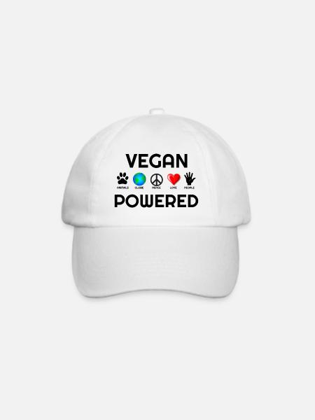 Vegan powered, vegan, vegan t shirts, vegan Hoodie - Baseballkappe - Weiß/Weiß