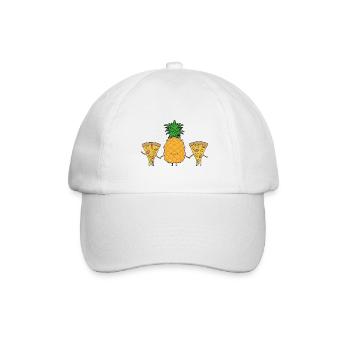 Pizza Hawaii - Lustige Geschenkidee für Pizzafans - Baseballkappe - Weiß/Weiß - Vorne