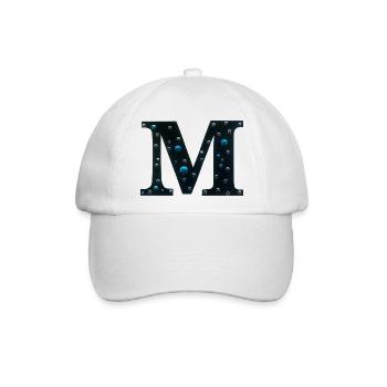 M-Monogramm mit Galaxie-Motiv - Baseballkappe - Weiß/Weiß - Vorne