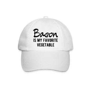 Speck ist mein Lieblingsgemüse - Baseballkappe - Weiß/Weiß - Vorne