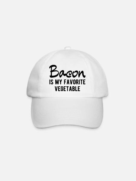 Speck ist mein Lieblingsgemüse - Baseballkappe - Weiß/Weiß