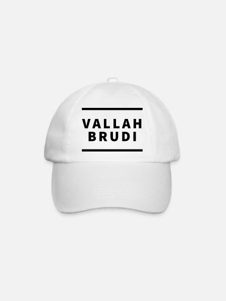 Vallah_Brudi_stripe - Baseballkappe - Weiß/Weiß